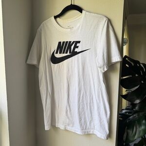 Nike White and Black Logo Tee